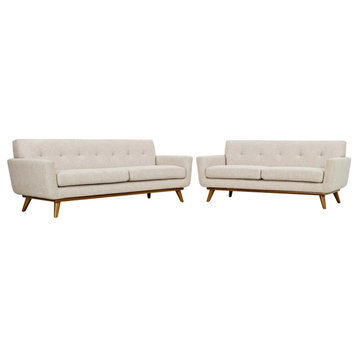 Giselle Beige Loveseat and Sofa Set of 2
