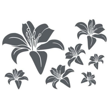 Smooth Blossoms Wall Decal, Dark Gray, 16"x11"