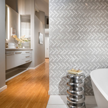 Mid-Mod Split Master Bathroom