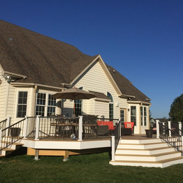 Additional steps are provided to the side to access a future spa.