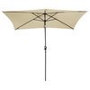 Yescom 10x6.5 ' 20 Leds 6 Ribs Patio Solar Led Umbrella Tilt, Beige