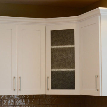 Cabinet Refacing Done in Maple With a Satin White Finish