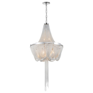 Enchanted 6 Light Down Chandelier With Chrome Finish