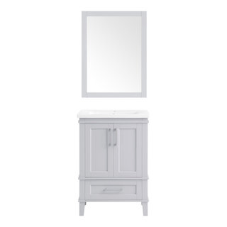 Ove Decors Brighton 24" Single Sink Vanity, Dove Gray With Nickel ...
