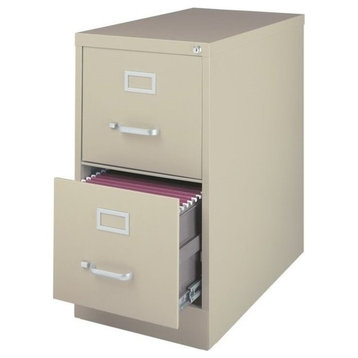 Scranton & Co 25" 2-Drawer Metal Letter Width Vertical File Cabinet in Beige