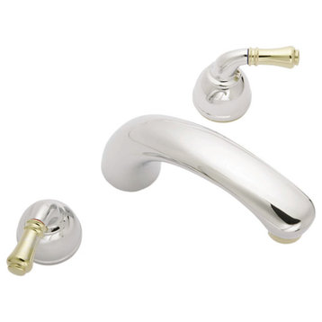 Banner Faucets Two Lever Handle Adjustable Width Tub Filler, Chrome, Brass Trim