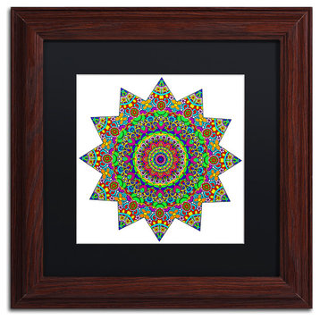 Ahrens 'Sparkling Sunny Day Mandala' Art, Wood Frame, Black Matte, 11"x11"