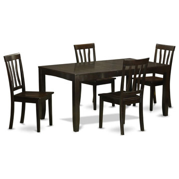 5 Pc Dining room set for 4-Dining Table with Leaf and 4 Kitchen Chairs