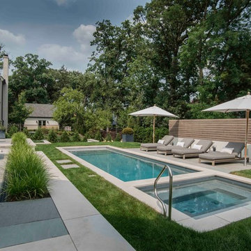 Hinsdale, IL Swimming Pool with attached hot tub