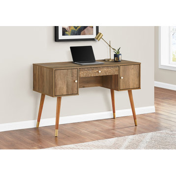 Computer Desk, Home Office, Laptop, Storage Drawers, 48"L, Work, Wood, Walnut