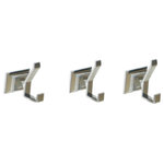 ARISTA Bath Products - Leonard Wall Mounted Robe Hooks, Set of 3, Chrome - The 3-pack robe hooks will add a sharp and modern design to any room in your home or office. Built from durable metal to ensure strength and longevity. Double hook will help keep your space organized. Concealed mounting hardware is included to assist in a quick and clean installation.