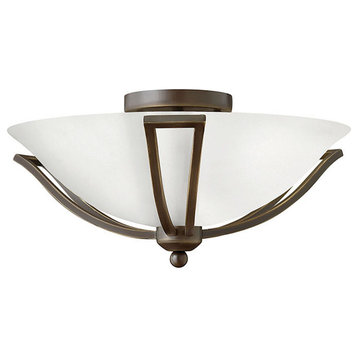 Hinkley Bolla Small Flush Mount, Olde Bronze With Opal Glass