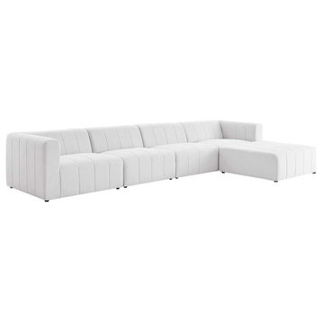 Modway Furniture Bartlett 85" 5 Piece Sectional Sofa, Ivory -EEI-4520-IVO