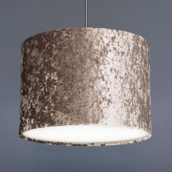 Champagne Crushed Velvet Effect Drum Lampshade - Lampshades