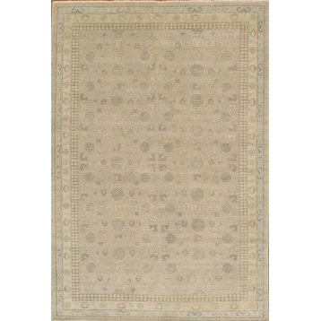 Pasargad Khotan Collection Hand-Knotted Lamb's Wool Area Rug- 6' 2" X  9' 1"