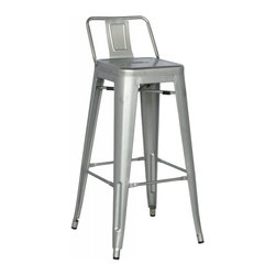 T-5825 MODERN GREY METAL BAR STOOL - Bar Stools And Counter Stools