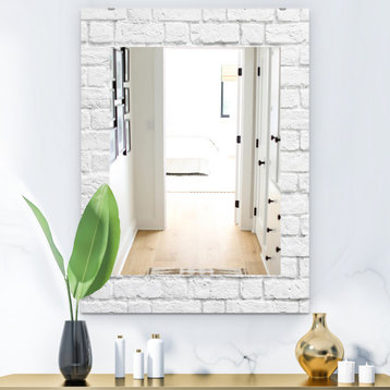 Designart Stone 3 Traditional Frameless Vanity Mirror, 28x40