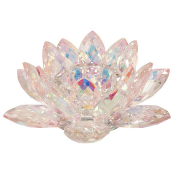 Sagebrook Home Blush Crystal Lotus Votive Holder 13211-19