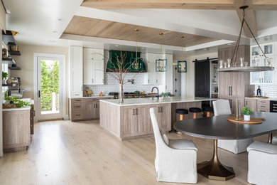 Inspiration for a farmhouse open concept kitchen remodel in New York