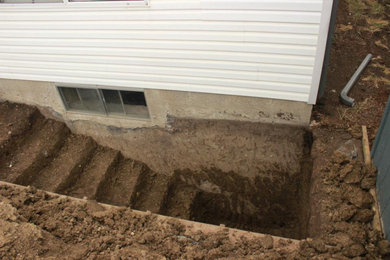 Example of a minimalist basement design in Calgary