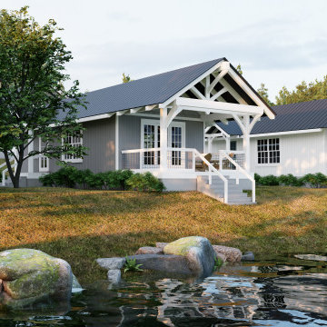 Modern Riverside Cabins with Nature-Inspired Design