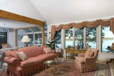 Elegant living room photo in Portland Maine