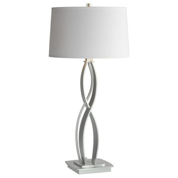 Almost Infinity Table Lamp, Vintage Platinum, Natural Anna Shade