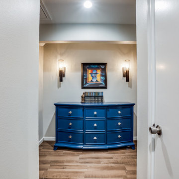 Alcove in hall was created by removing unused closets.