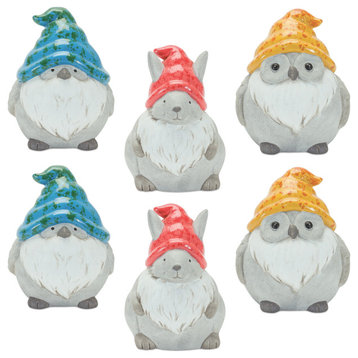 Terracotta Animal Gnome, 6-Piece Set