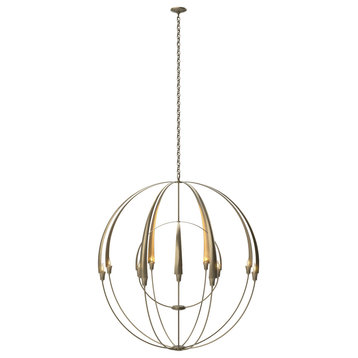 Double Cirque Large Scale Chandelier, Soft Gold Finish
