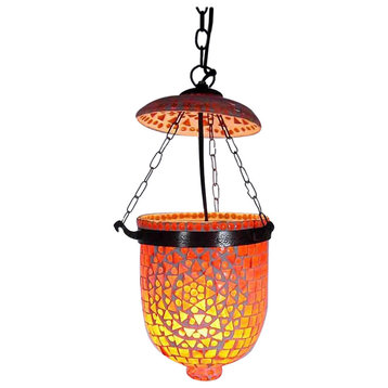 Mosaic Bucket Pendant Lantern, Orange