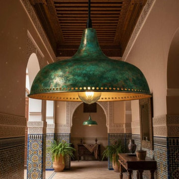 Patina Copper Dome Pendant Light