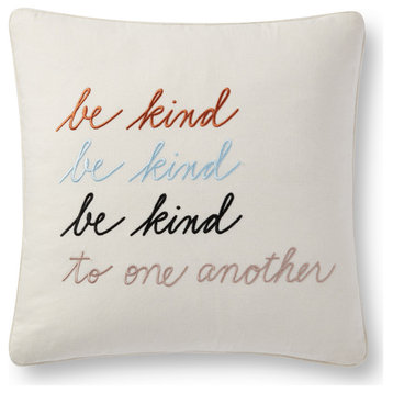 Ivory 18"x18" Be Kind to One Another Accent Pillow
