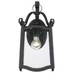 Designers Fountain - Glenwood 1 Light Outdoor Wall Lantern, Black - The traditional clean lines and delicate curves of the Glenwood collection offer a comfort that only home can provide. Finished in black with clear seedy glass and an open cage design to allow for focus on its unique subtle detailing.