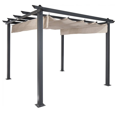 Free Standing Patio Pergola with Powder Coated Frame and Smoke Canopy