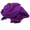 Tweed Knitted Throw Blanket, Imperial Purple, 60"x80"