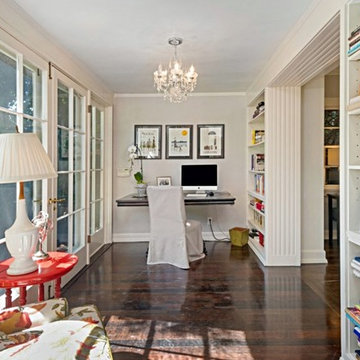 Dark hardwood in the Sun Room
