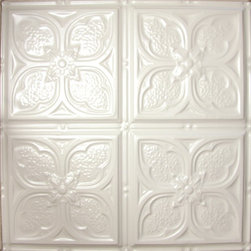 1217 Tin Ceiling Tile - White - Classic Tom's Flower - Ceiling Tile