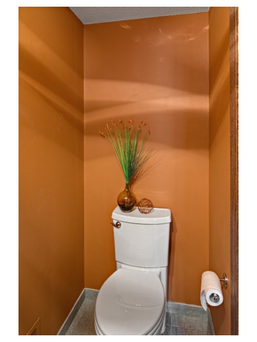 Photos et idées déco de WC et toilettes avec un mur orange