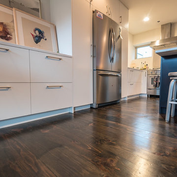 Blue and White Kitchen in Seattle