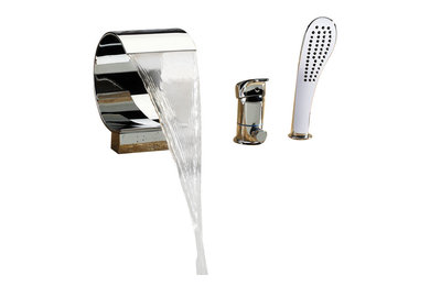 Current Waterfall Tub Faucet With Handshower, Polished Chrome