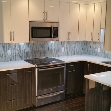 Two Tone High Gloss Kitchen in Downtown St. Pete