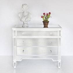Worlds Away Cary White mirrored chest - Accent Chests And Cabinets