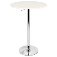 Lumisource Adjustable Bar Table in White