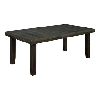 Traditional Dining Table, Rectangular Shaped Top, Rustic Dark Oak ...