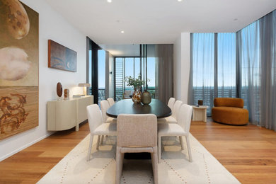 Design ideas for a contemporary dining room in Brisbane.