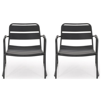 Angelo Outdoor Dining Chair, Set of 2, Matte Black