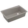 Karran Drop-In Quartz 34" 1-Hole Single Bowl Kitchen Sink Kit, Concrete