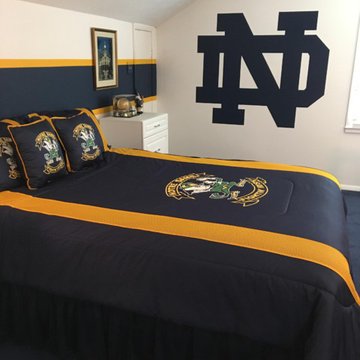 Notre Dame Fighting Irish Themed Murals, painted in a bedroom loft by Tom Taylor