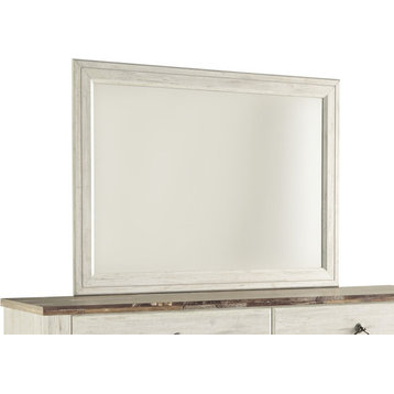Willowton Mirror, Wash White B267-36